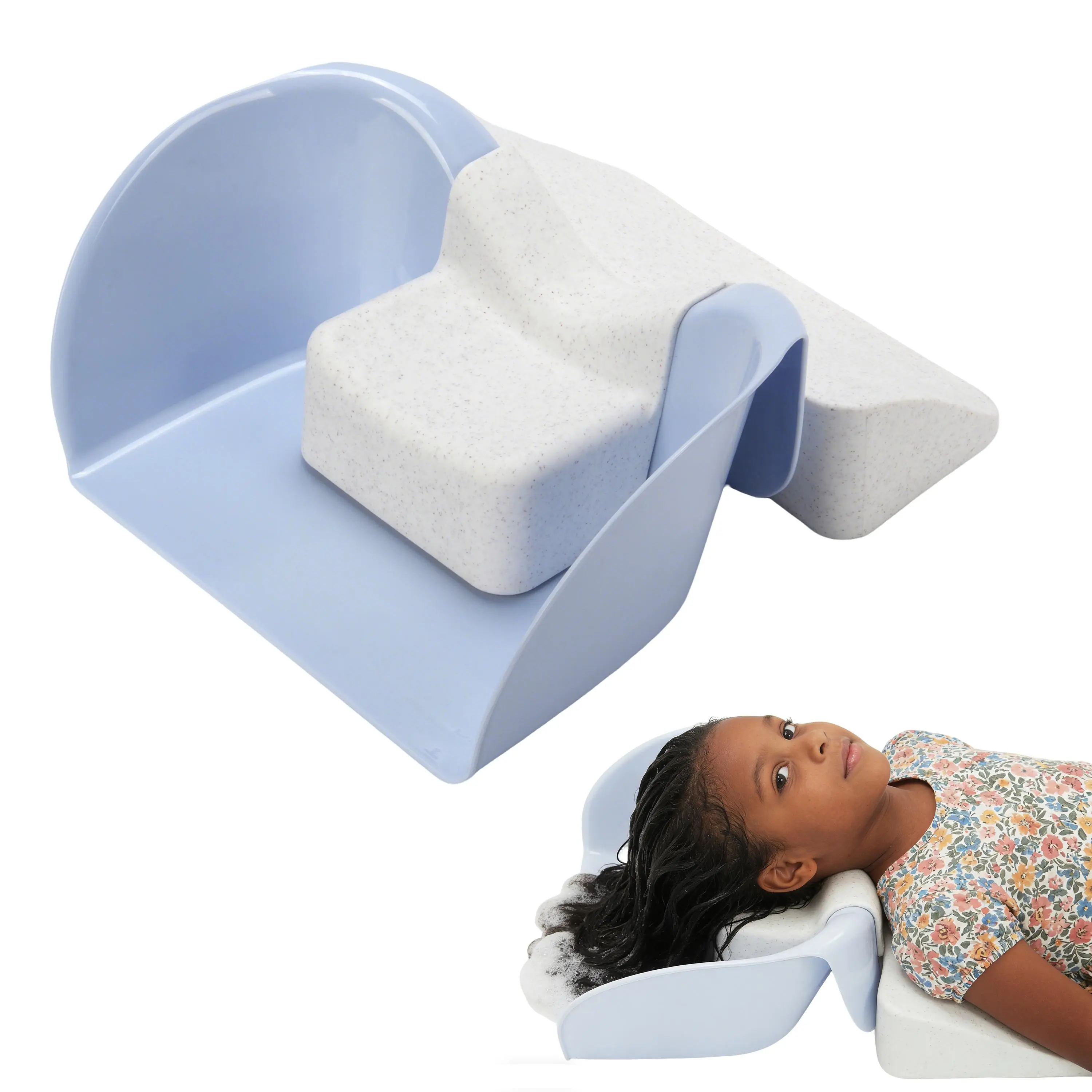 Portable Hair Washing Station for Kids, Shampoo Basin with Ergonomic Neck Support for Home Sink, Tear-Free Shampoo Bowl for Kids & Toddlers