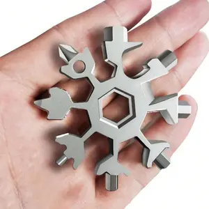 Snowflake Design Combination Wrench, Portable Stainless Steel Outdoor Bottle Opener, Multifunctional Hand Tool for Outdoor Camping, Outdoor Multifunctional Tools