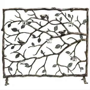 212 MAIN Iron Bird Accents Firescreen - Fireplace Decor, Candle-Compatible Home Decoration