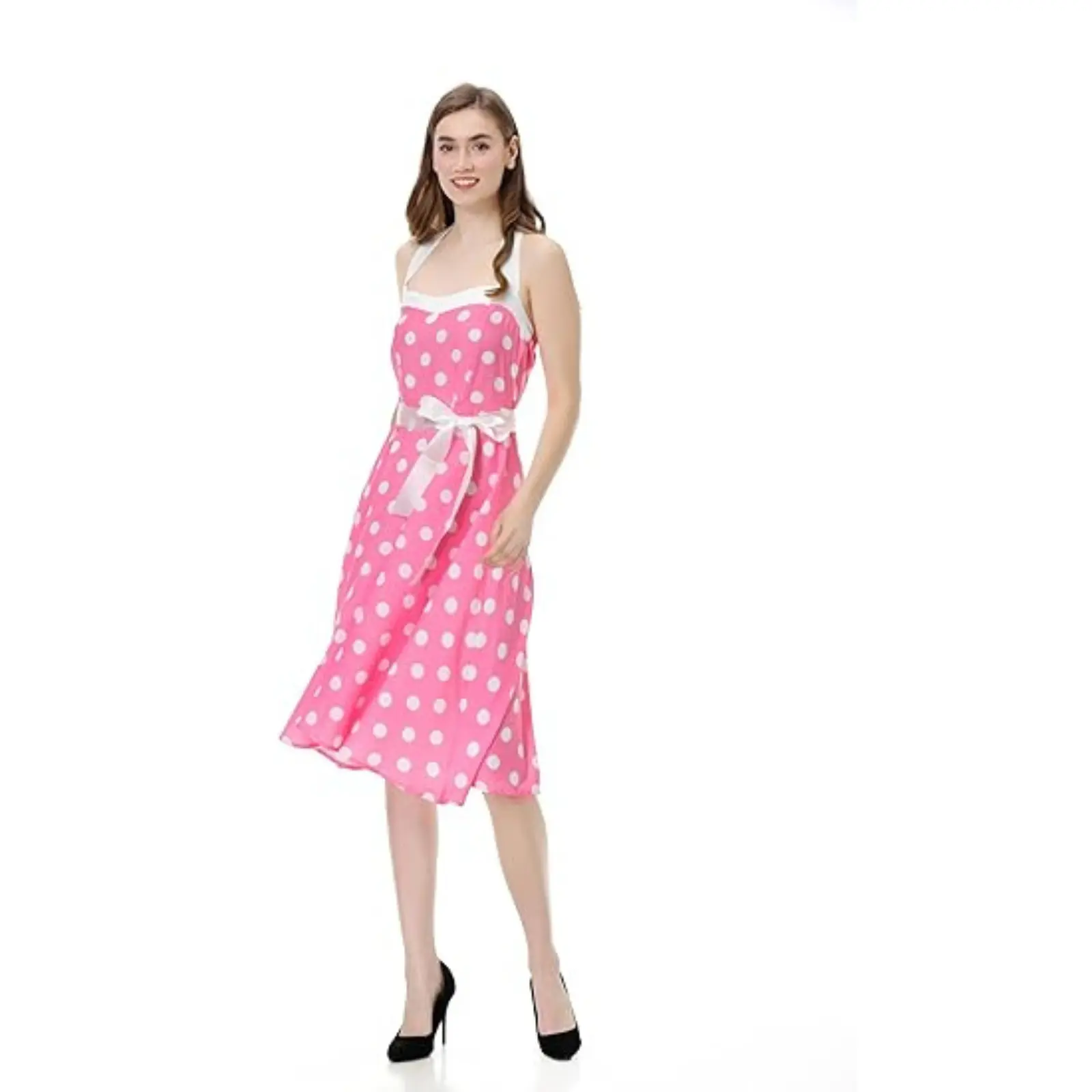 50s a line dress Polka Dot Hepburn Style 50s 60s Vintage Dress A-Line Backless Halter P   Mega Mart Center