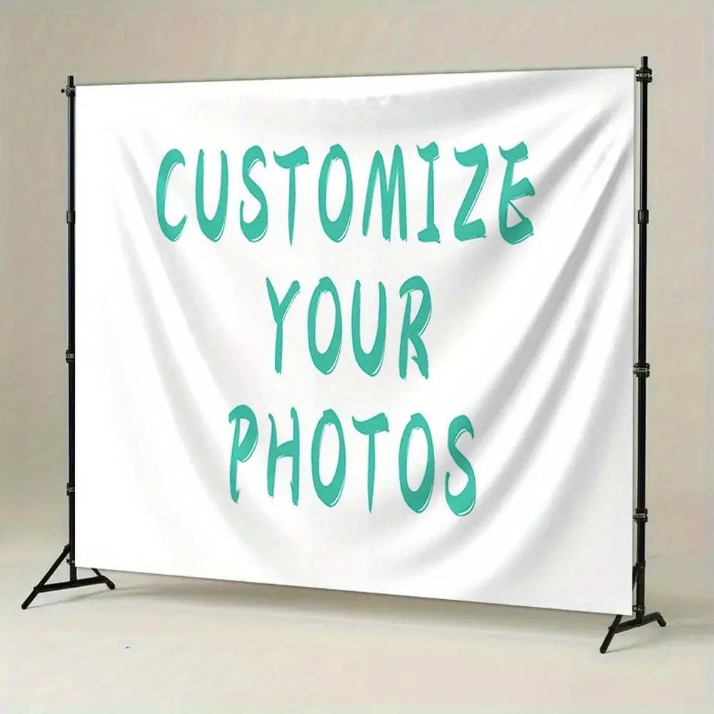 Custom Print Reusable Party Decorations Banner - 1pc Polyester Fabric 90.5x70.8in Customizable Photo Backdrop with Personalized Text, Durable Easy-Install Wall Decor for Home, Studio Props, Party Decorations Banners, Reusable Banner,summerwins