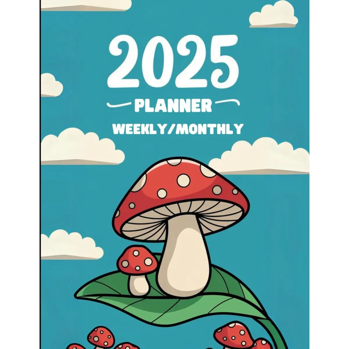 2025 Weekly/Monthly Engagement Planner 8.5 x 11 Mushroom Themed: 12- month, January - December Dated Weekly/Monthly/Yearly Calendar With Bonus Goals, ... Monthly/Yearly Reflection, Vision Board Pages Paperback – December 28, 2024