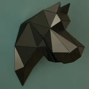 Buori - Great Dane - 3D Metal Sculpture - Handmade Metal Sculpture - Metal Wall Art - Animal Head Wall Art - Unique Finds - Unique Gifts - Modern Home Decor - Gifts for Him Her - Wall Decor - Figurines - Polygonal Art - Handmade Art - Dog Statue - Dogs