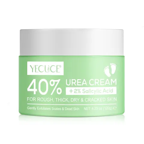 Yecuce 40% Urea Care Foot Cream with 2% Salicylic Acid - Hydration & Moisturizing, Dry Feet Solution, Dryness Relief, Hyaluronic Acid & Aloe Vera, 4.23 oz Intensive Hand Moisturizer, Hydration & Moisturizing Foot Creams, Care Foot Creams