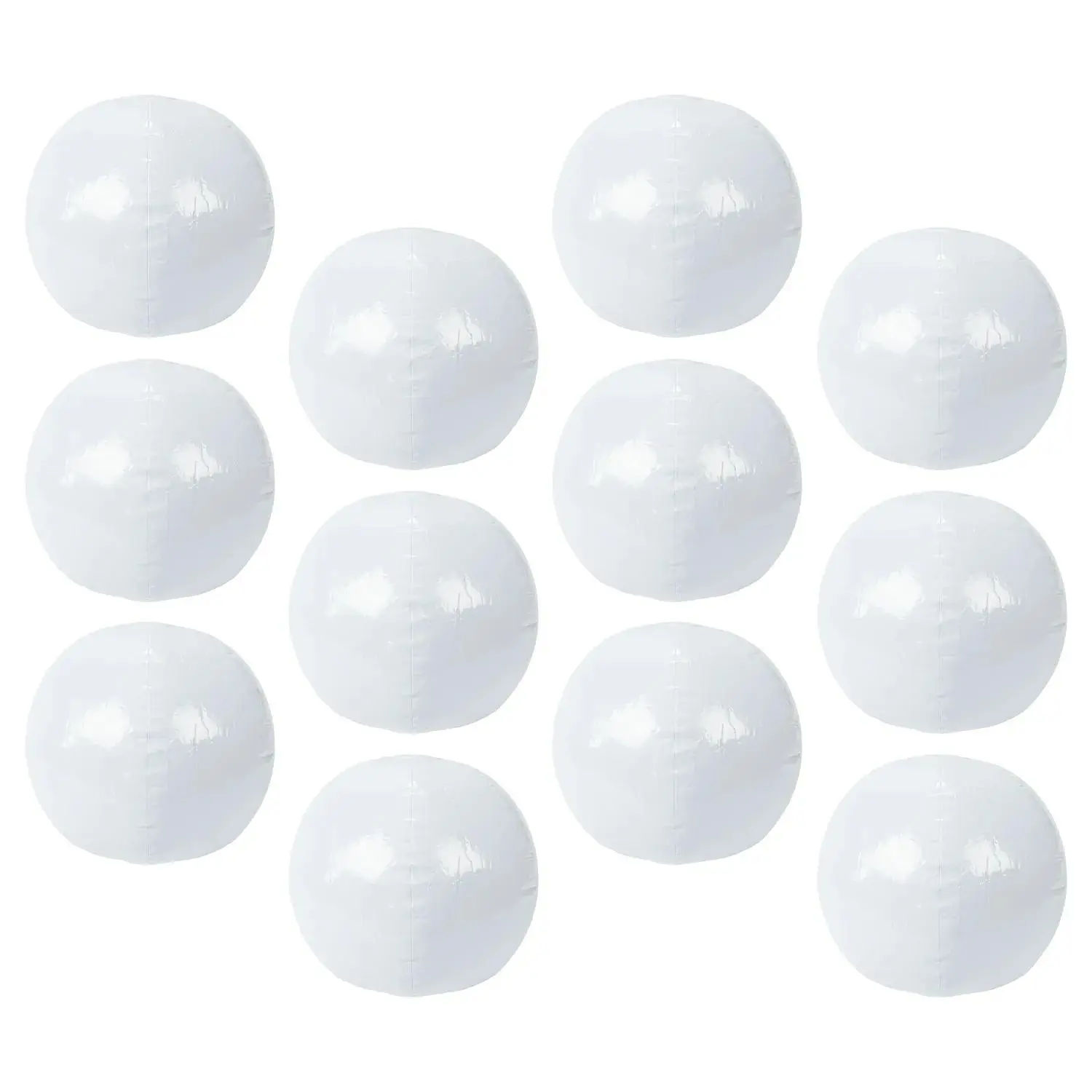 Inflatable 11" White Medium Beach Balls - 12 Pc.