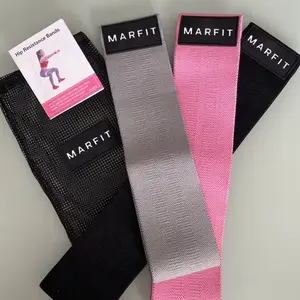 MARFIT Resistance Bands for Working Out - Hip Resistance Bands in Gray Pink and Black Colors for Fitness Training