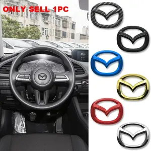 Mazda Steering Wheel Logo Sticker 6cm 4.8cm Multi Color Carbon Fiber Epoxy Decal Anti Scratch Interior Modification Accessories Fits All Mazda Model