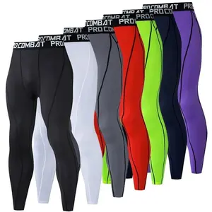 2025 Men's Sports Compression Pants High Elastic Quick-Dry Running Fitness Colorful Long Pants Training Basketball Soccer Summer
