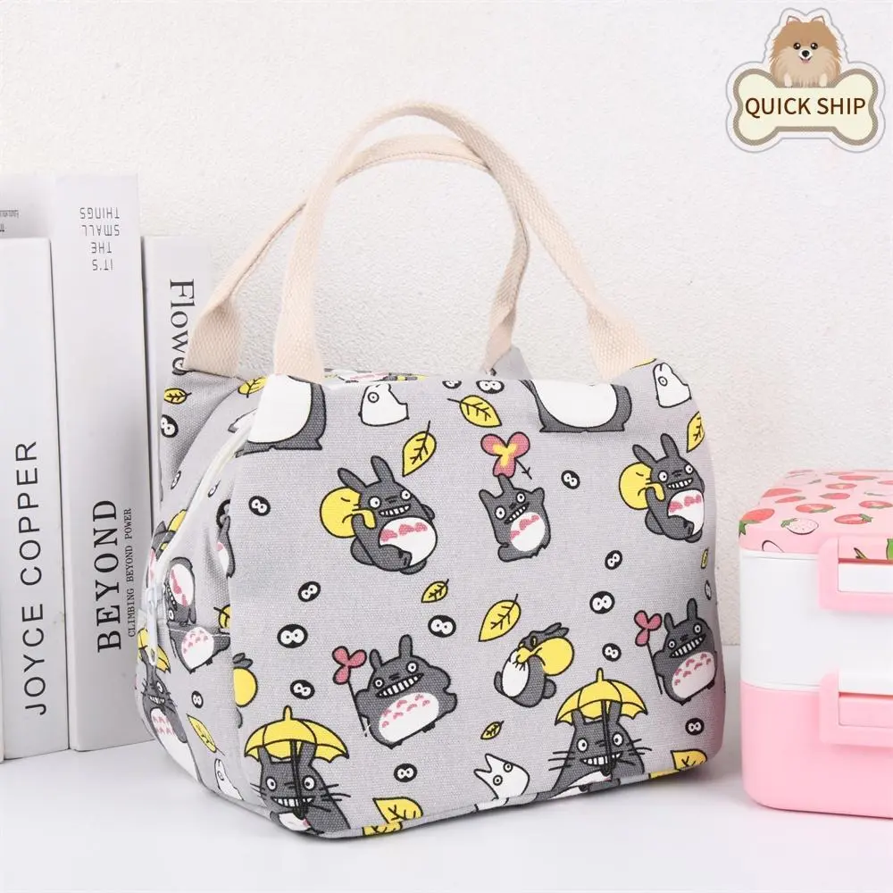 Grey Insulated Lunch Bag w/Zipper, Keep Warm Cold, Cute Lunch Tote for Home Office Travel,Back to school