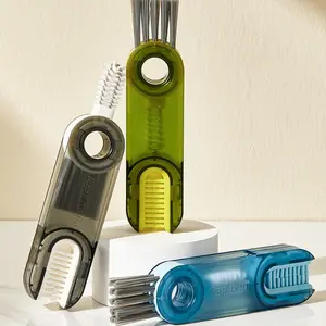 Three-In-One Cup Lid Cleaning Brush, Multi-Functional Insulated Bottle Cleaning Tool, Multi-Purpose Silicone Cup Holder Cleaner