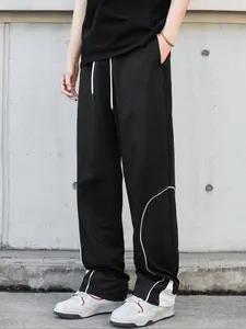 Men's Contrast Trim Sweatpants, Regular Fit Casual Jogger Pants for Daily Wear, Fashion Men's Bottoms for All Seasons