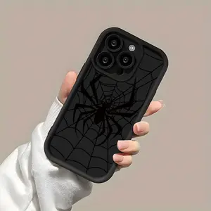 Trendy Spider Web Design Phone Case with Matte End for Men & Women Comfortable Grip Compatible with iPhone 1716 15 14 13 12 11 10Series