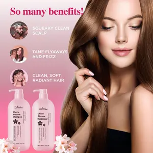 Cherry Blossom Shampoo For Soft Shiny Hair - Natural Extract, Frizz Control & Fresh Scent - All Hair Types