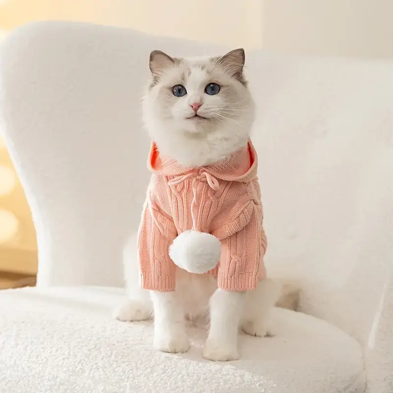 Soft Knit Sweater For Cats - Cute Cozy Pullover For Autumn And Winter Cat Clothing
