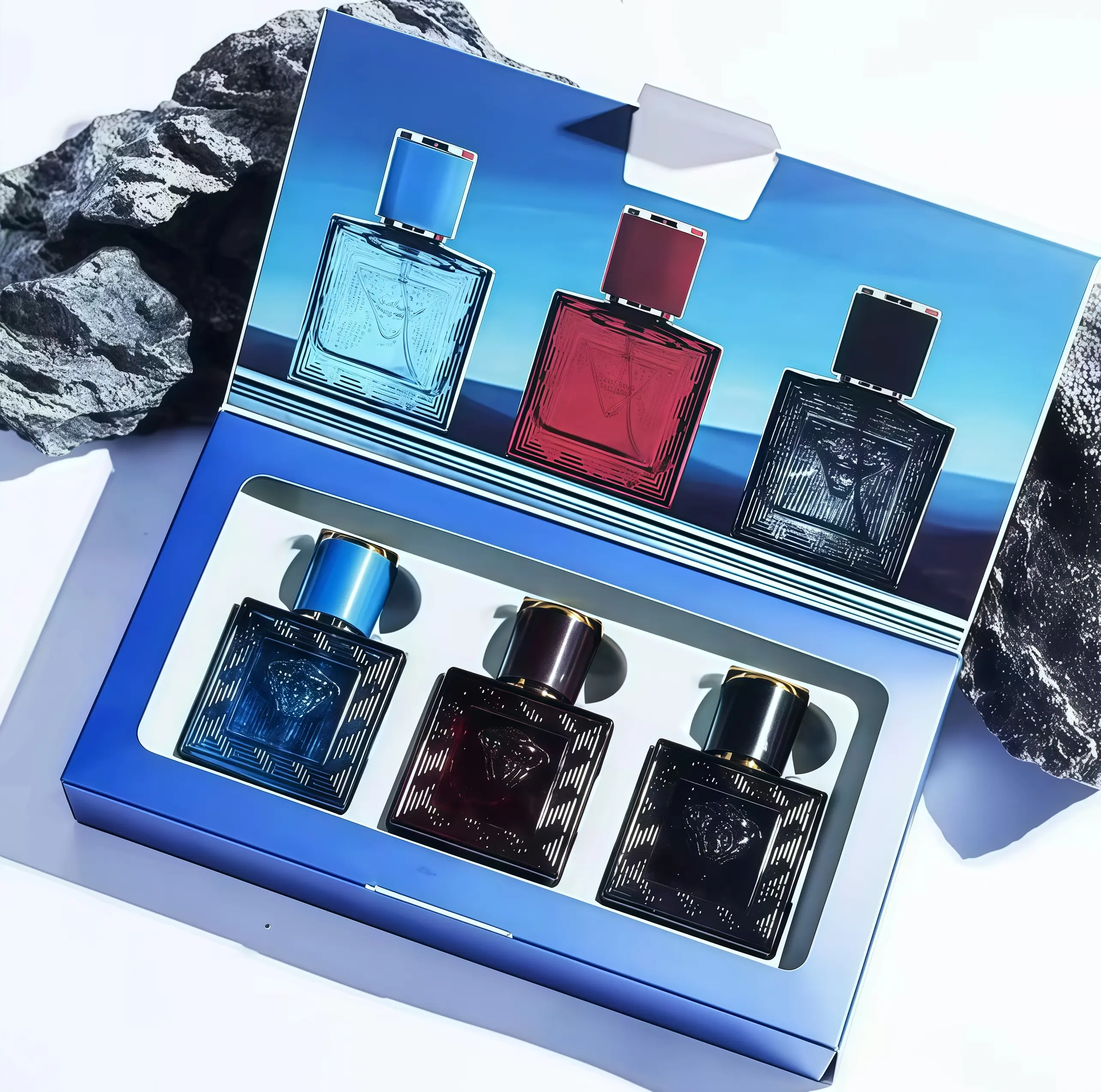 JEAN MISS 3-Piece Men’s Fragrance Gift Set – Ocean Breeze, Cedarwood & Amber Eau de Toilette, 30ml Portable Perfume Bottles for Travel, Long-Lasting Scents for Daily Wear, Dates & G box set atherings, Gift Box Included