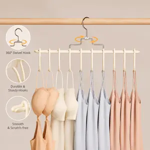 1 Count Multi Hook Hanger, 360 Degree Rotatable Wardrobe Organizer for Closet Storage of Bras, Camisoles and Small Daily Accessories