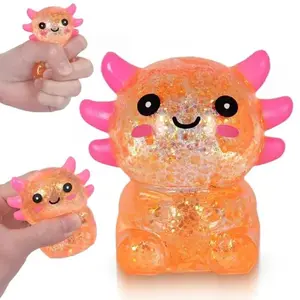 Axolotl Squishy Stress Ball, Soft TPR Slow Rising Squeeze Toy, Cute Axolotl Fidget Toy for Stress Relief, Stress Relief Fidgeting, Anxiety Calming Sensory Toy for Kids Adults