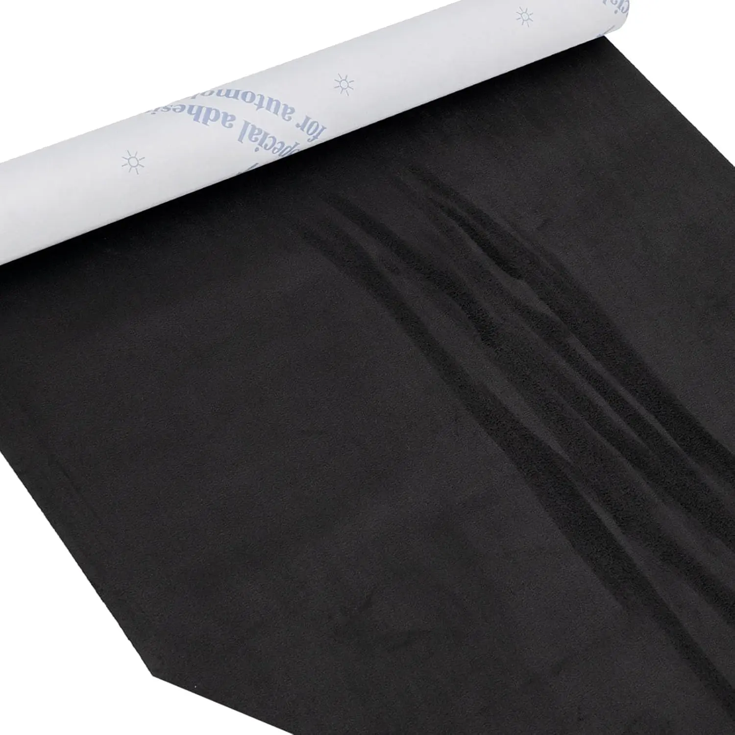 17x72 in Black Stretch-Backed Suede Wrap - Self-Microfiber, Synthetic Suede, Self-Film for Car Interiors, Luxury Look Home Decor