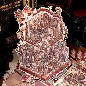 Original Secret Room Theme Hidden Chamber Series 3D Scene Stickers, Decorative Stickers, Surprise Stickers, 3 Sheets Per Pack, Perfect for Decor & Fun