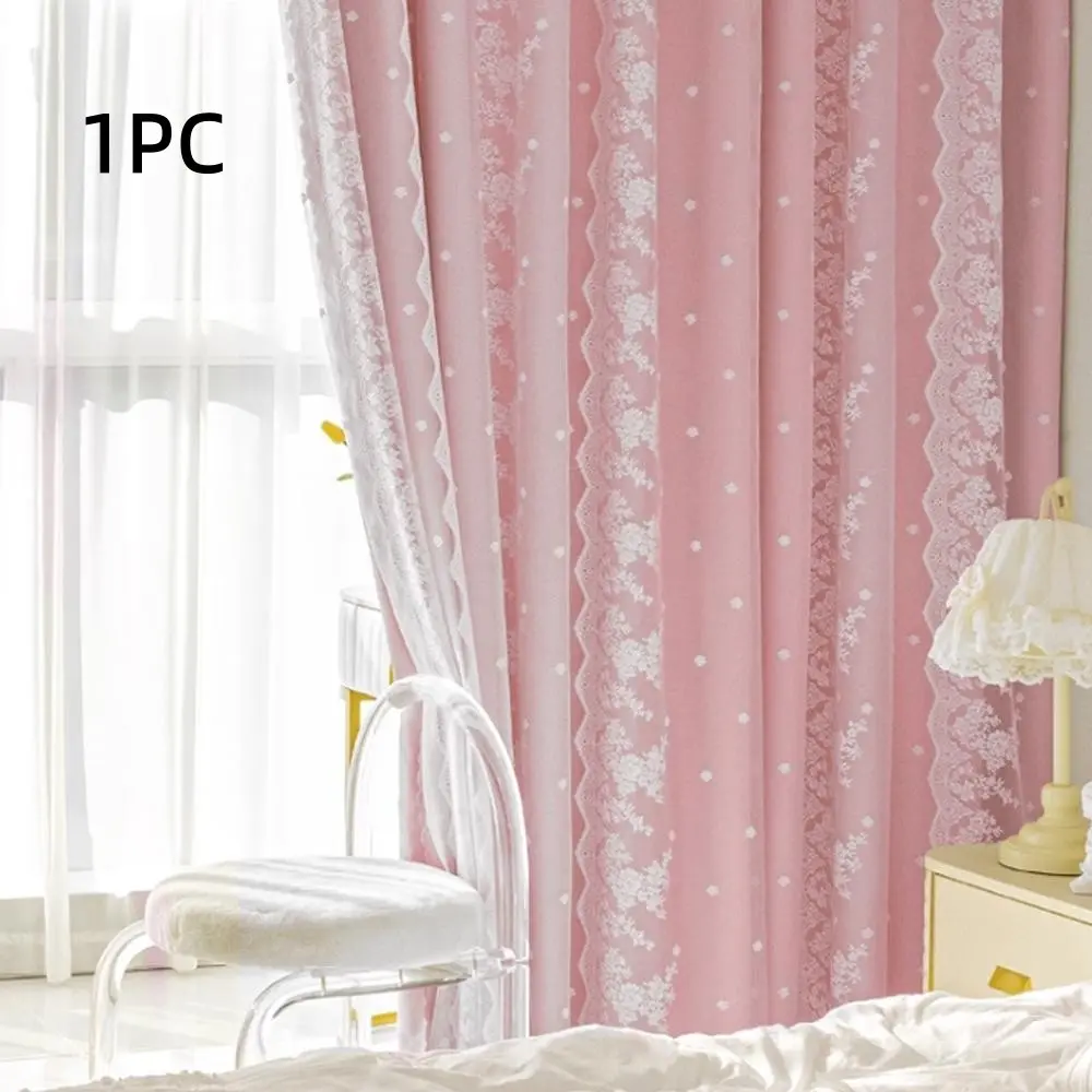 Double Layer Lace Curtain Set, Light Blocking Insulation Noise Reduction, Decorative for Kids Room Bedroom Living Room Study