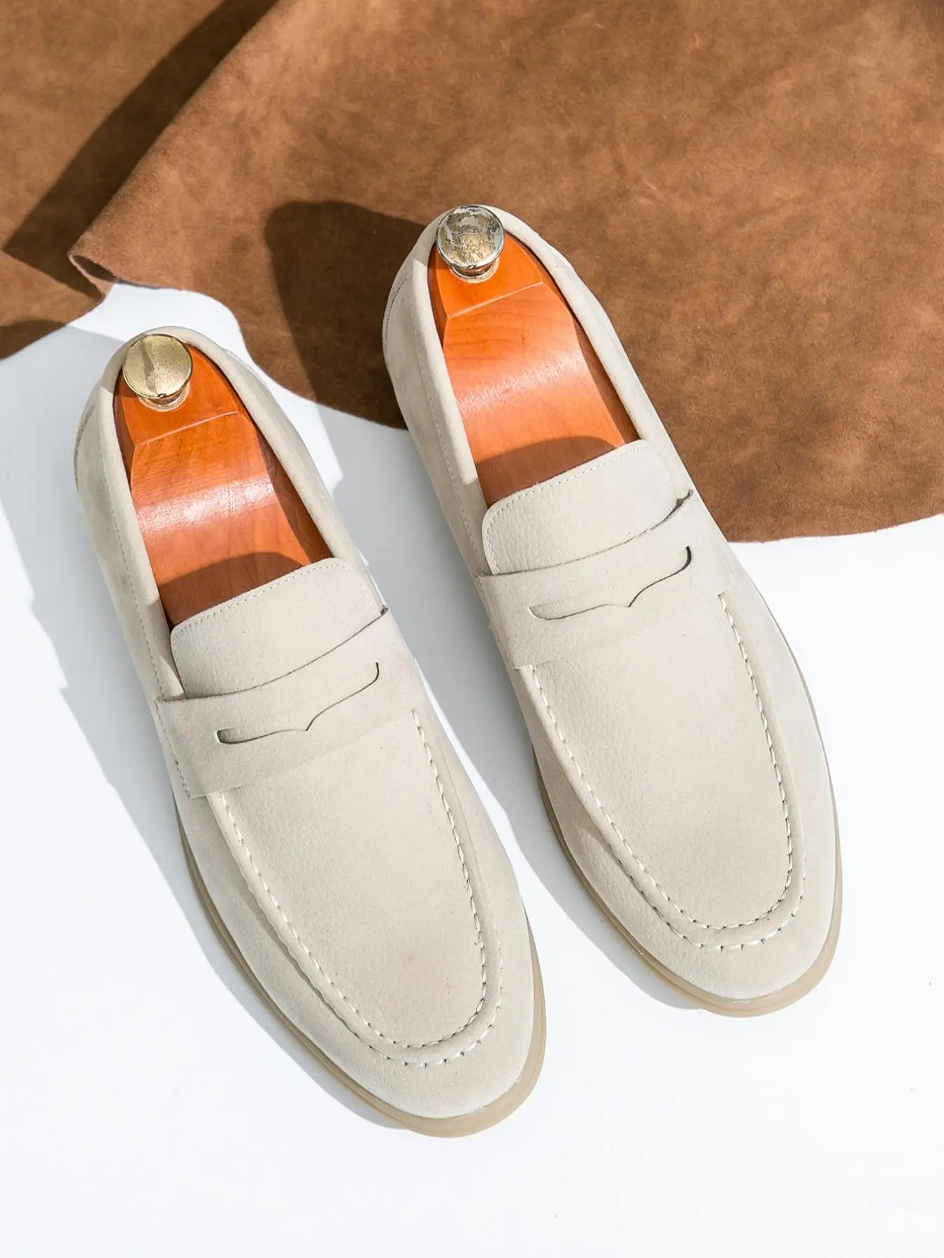 Men's Business Style Minimalist Loafers, Casual Trendy Slip-on Loafers, Fashionable Shoes for Daily Wear, Boy, Footwear, Flat, PU Leather Footwear