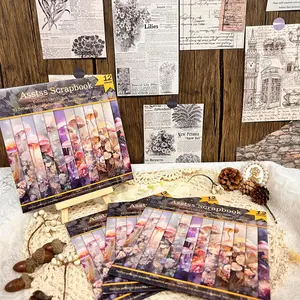 Dreamy Mushroom Design Scrapbooking Paper Pad, 12 Sheets Scrapbooking Paper, DIY Scrapbooking Supplies for Scrapbooking & Journal Making