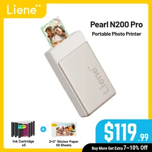 Liene Pearl N200 Pro Portable Photo Printer, Instant Mini Picture Printer for iPhone Smartphone, Thermal Dye Sublimation, Bluetooth Sticker Printer 50 Sheets 2x3 Adhesive Paper & 5 Cartridges, New Arrivals, TechVibes