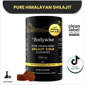 Be Bodywise by Root Labs Pure Himalayan Shilajit Gummies | New Year New Me Edition | 3000 mg with KSM-66 Ashwagandha, Gokshura, Saffron, Black Musli | Fulvic Acid & 85+ Trace Minerals | No Added Sugar | Natural Strength, Focus & Stamina Support