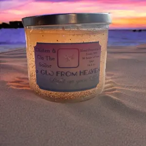 Glisten and Glo The Sailor Candle: Cologne Scented Fragrance with enhancing glow in the dark effect
