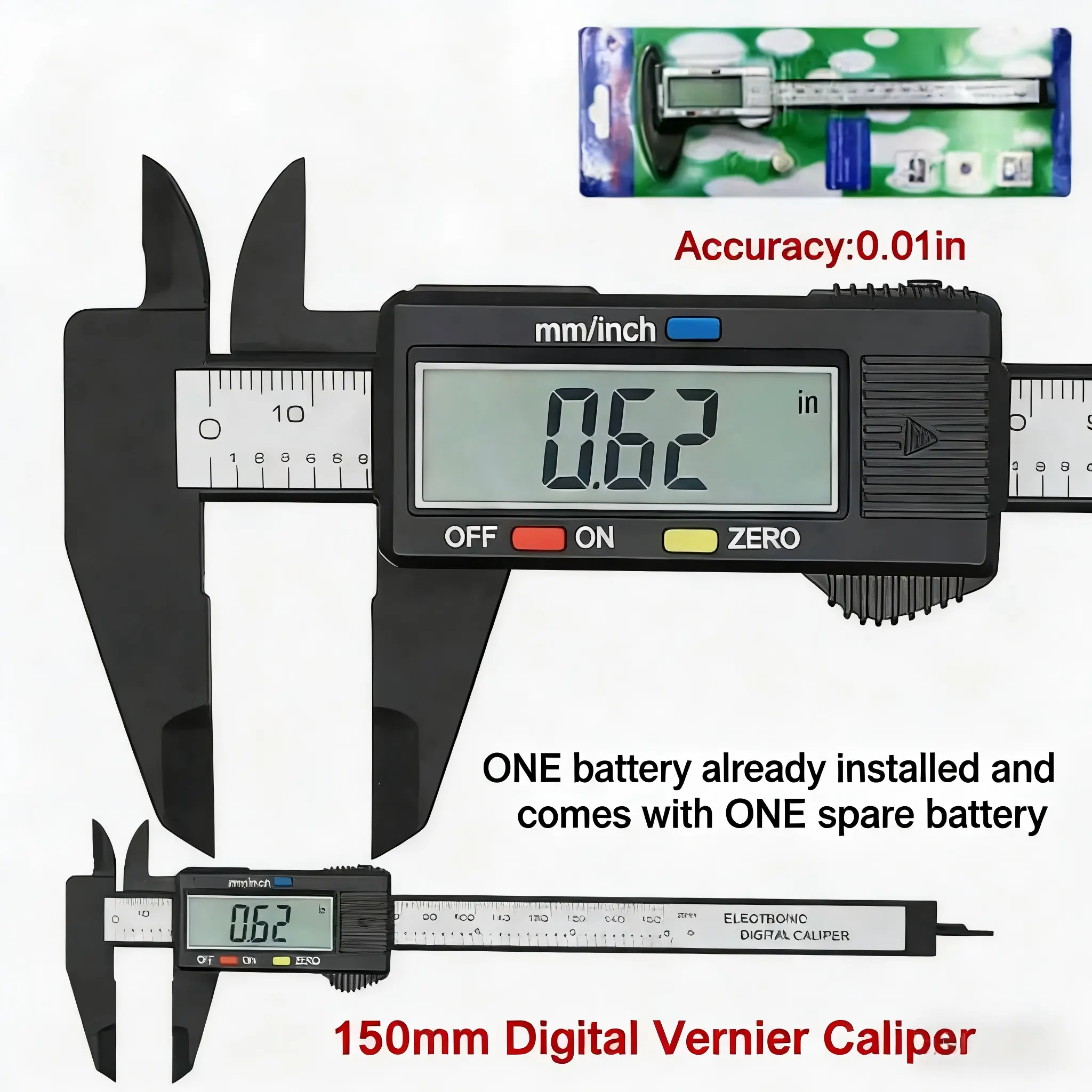 6" 150mm Digital Caliper LCD Electronic Vernier Measuring Tool 6" 150mm Digital Caliper LCD Electronic Vernier Measuring Tool