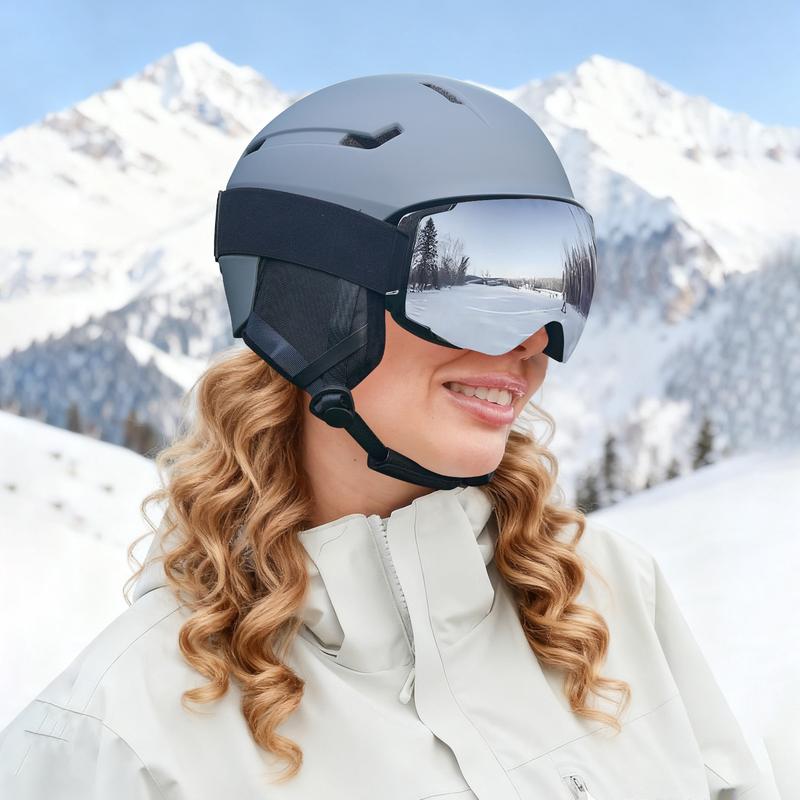 [Multi-Color Options]Adult Snowboard Helmet - Durable PC Shell, EPS Foam & Ventilation System - Unisex Ski Helmet in Matte Black, Gray & White for Men, Women & Youth