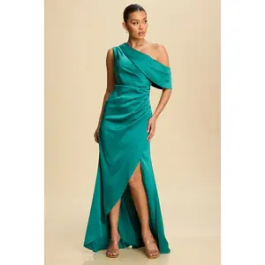 Satin Off Shoulder Maxi
