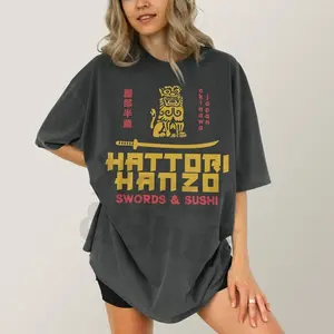Hattori Hanzo Graphic Tee, Vintage Japanese Samurai Sword Action Kill Movie Shirt, Funny Sushi Restaurant Bill Apparel Memorabilia