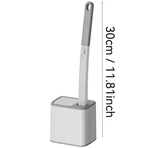 New Toilet Brush Set with Automatic Lid Flip, Base Included, Disposable Cleaning Brushes, One-Size Fits All, Ideal for Home Use