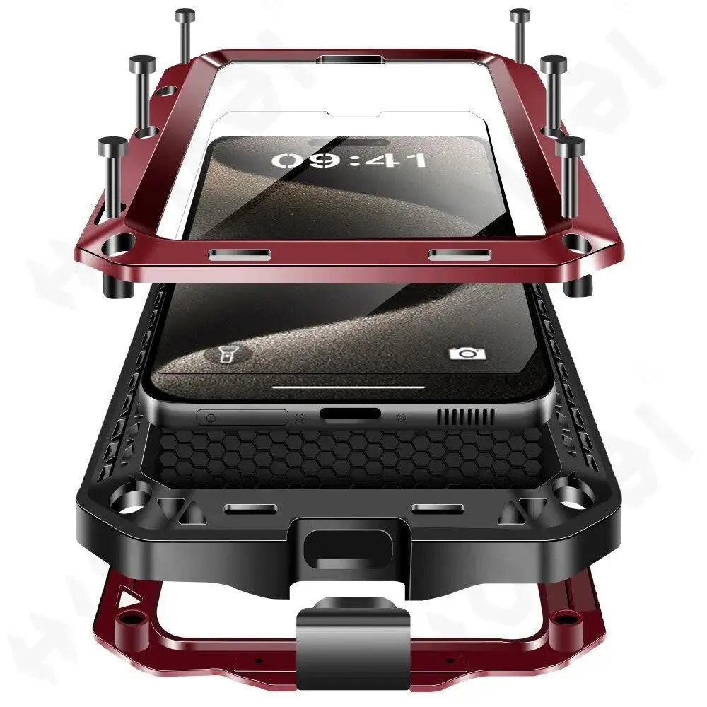 HAY Metal Heavy-Duty 360 Full Body Shockproof Armour Casing for iPhone 17,16,15,14,13,12,11 Pro Max,XS,XR,Plus - Smartphone,Cellphone,Handheld Devices Protective Cover, Accessories
