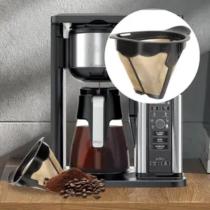 Reusable, 1-piece set, coffee filter, coffee machine replacement parts, cone, permanent coffee filter, compatible with multiple coffee machine models