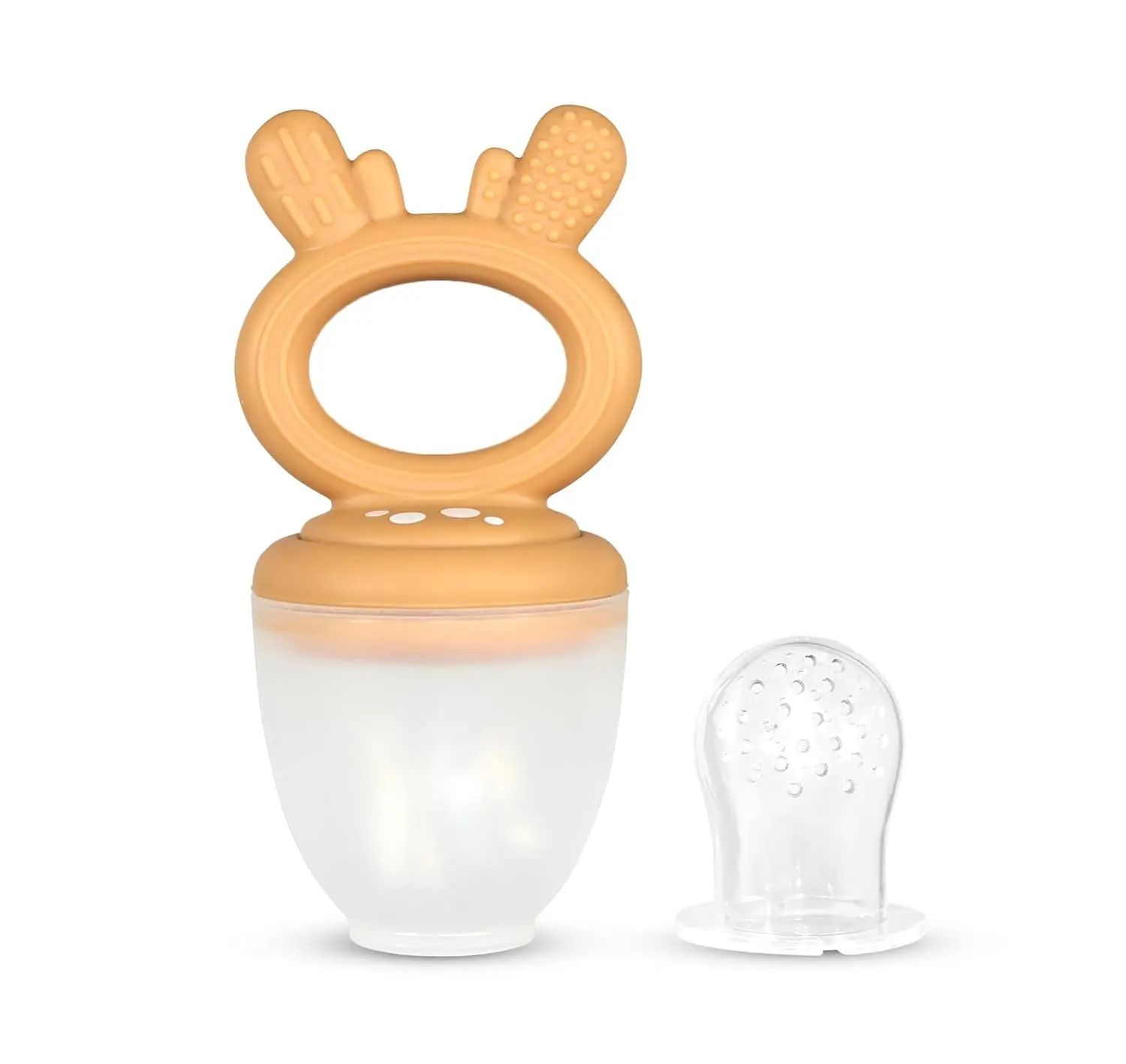 Baby Fruit Feeder Pacifier, Silicone Baby Food Feeder & Frozen Fruit Teether for 6+ Months, BPA-Free Infant Fresh Food Feeder