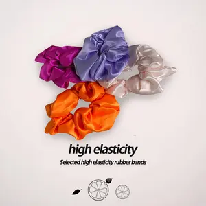 Hair wigs human hair Scrunchies Hair Silk Ponytail Holders For Women Ties Silk Satin Scrunchy Silk for Hair