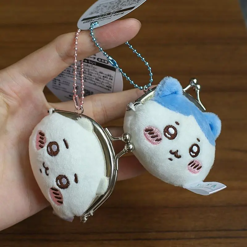 Chiikawa Cartoon Buckle Clip Coin Purse Mini Coin Bag Hachiware Usagi Momonga Plush Pendant Cute Pendant Friend Gift