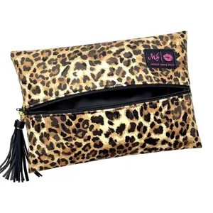 Makeup Junkie Bags Lady Leopard - Handmade in Texas, Patented Lay-Flat Design, Lifetime Warranty