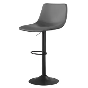 Modern Dark Gray Bar Stools Set of 2 – 360° Swivel, PU Leather Upholstered Counter Height Chairs with Back & Footrest, 300 LBS Capacity for Dining Bar or Breakfast Nook