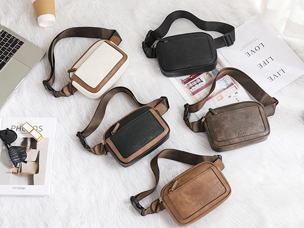 CLUCI TikTokShopSpringGlowUp Belt Bag for Women, Mini Everywhere Crossbody Waist Bag Adjustable Strap, Vegan Leather Women's Fanny Pack Pouch Zipper Compact Durable