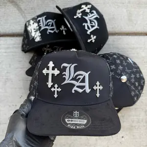 LA Crosses Silver SnapBack for Men - Sun Protection & Protective Headwear with Cristals for Military Style & Outdoor Activities