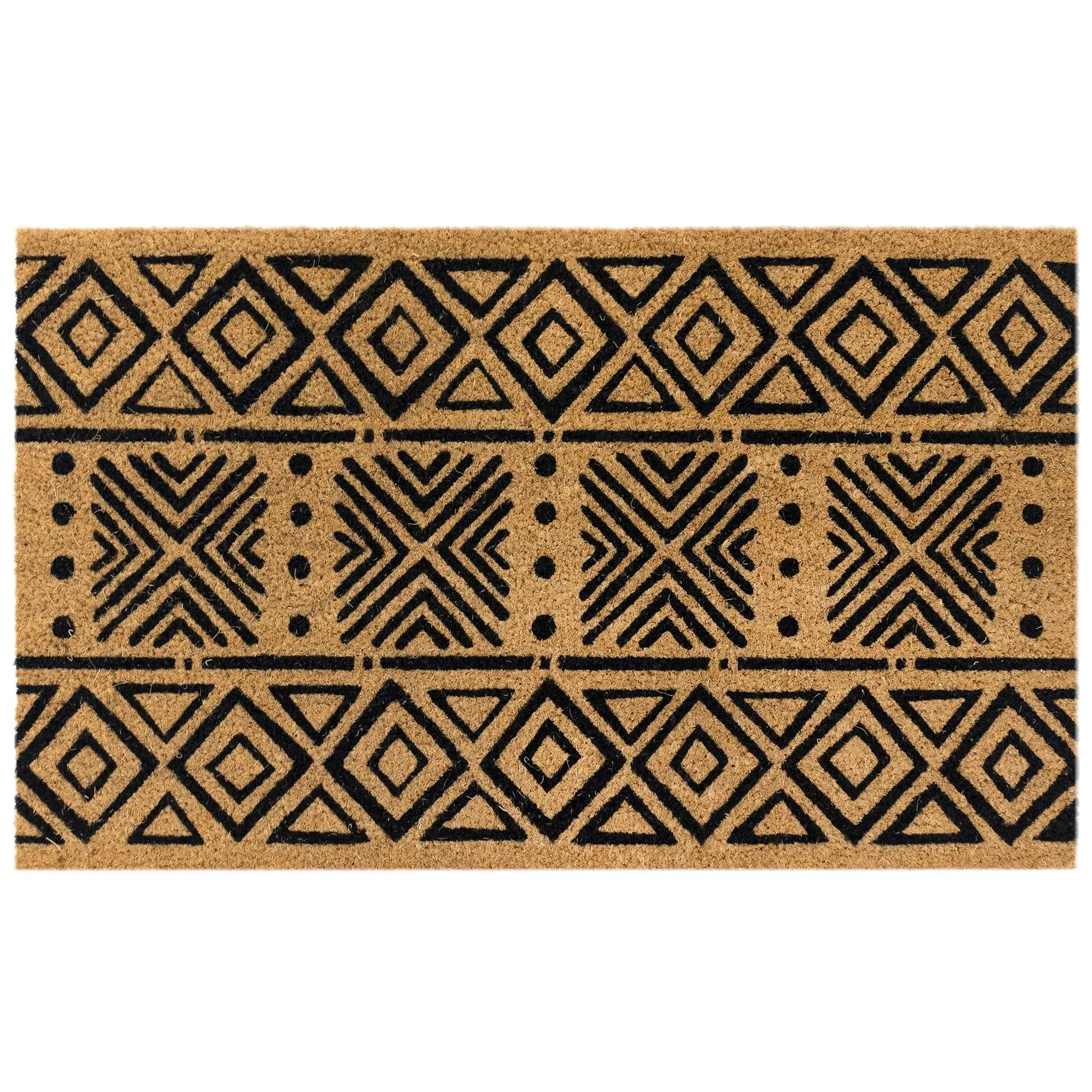 Liora Manne Natura Mudcloth Outdoor Mat Black 24" x 36"