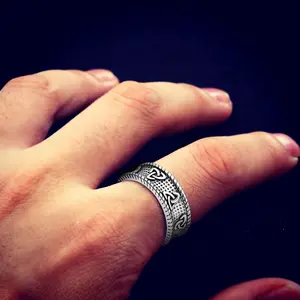 FaithHeart Signet Ring Celtics Band Triquetra Knot Rings Irish Jewelry