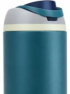 Insulated Water Bottle 24 oz - Stainless Steel, Double Wall Vacuum Flask, Push-Button Lid, Leak-Proof, Cold 24 Hrs, Blue Travel Bottle for Gym, Office Sports Reusable with Handle