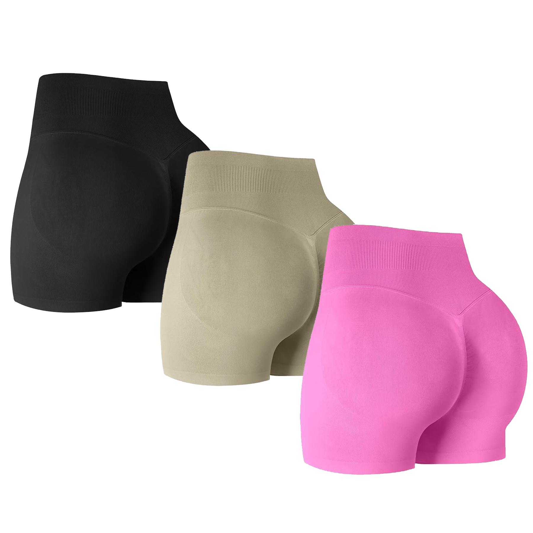 Women's Scrunch Butt Lifting Workout Shorts - High Waisted Seamless Booty Biker Shorts for Gym, Running & Squat