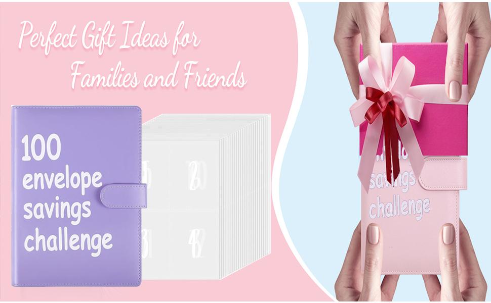 100 Envelopes Money Saving Challenge, Savings Challenges Book with Envelopes & Challenge Tracker, Motivational Process to Save $5050, Money Saving Binder 100 Pocket Pre-numbered