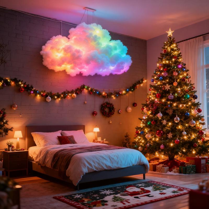 314.96-inch LED Cloud Light with Music Rhythm, DIY Rayon Night Light, Suitable for Bedrooms and Game Rooms - USB Powered, Vibrant Light, Perfect for Christmas Gifts, Parties, Cafes, Bedroom Atmosphere | Dynamic Visual Effects, Nightlight for bedroom