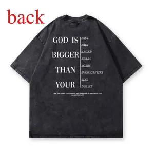 Vintage God Is Bigger Than Your Printed Acid Washed T-shirt